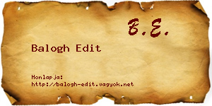 Balogh Edit névjegykártya